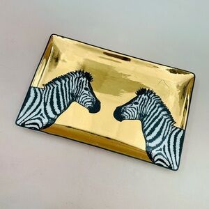 Jonathan Adler Gold Zebra Dish